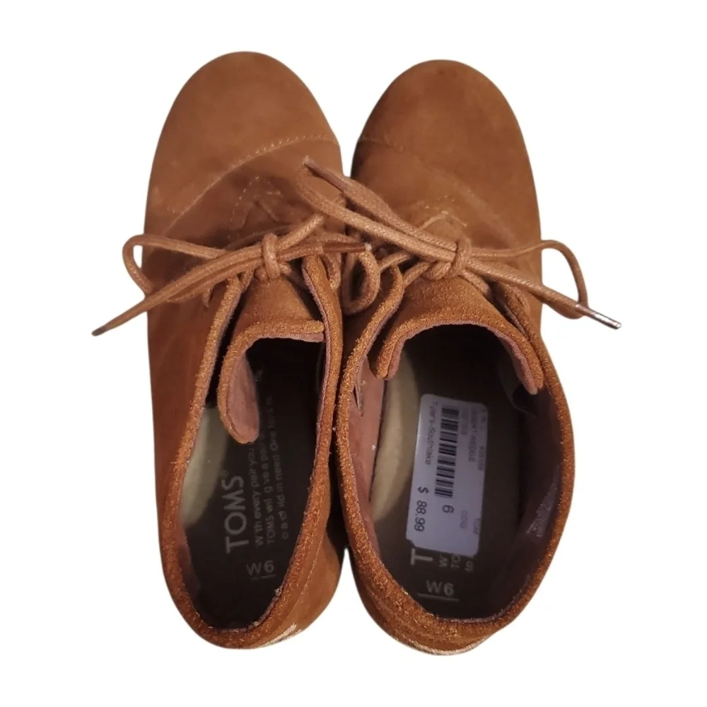 Toms Women's Suede Desert Wedge Booties Fall/Winter W 6